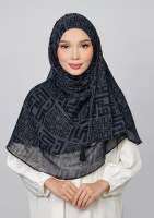 Bokitta Monogram Iron- Printed Plus Crinkled Chiffon