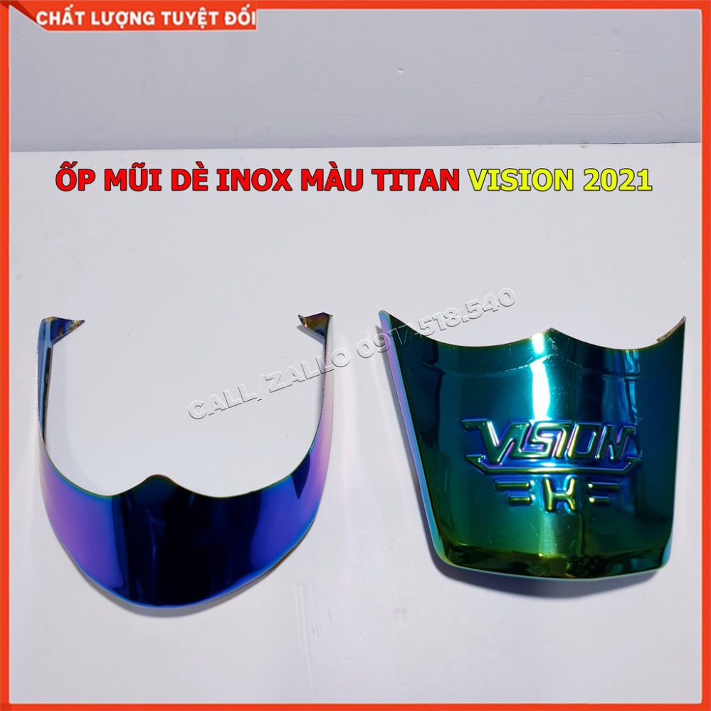 Ốp Mũi Dè Vision 2021 – Vision 2022 – Vision 2023 - Vision 2024 Inox xi Màu Titan ( Giá 1 cặp trước, sau)