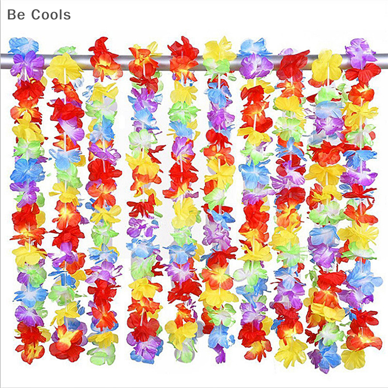 Be Cools 10 chiếc vòng cổ dây chuyền hoa Hawaii trang phục lạ mắt tiệc tùng Hawaii vui vẻ trên bãi biển