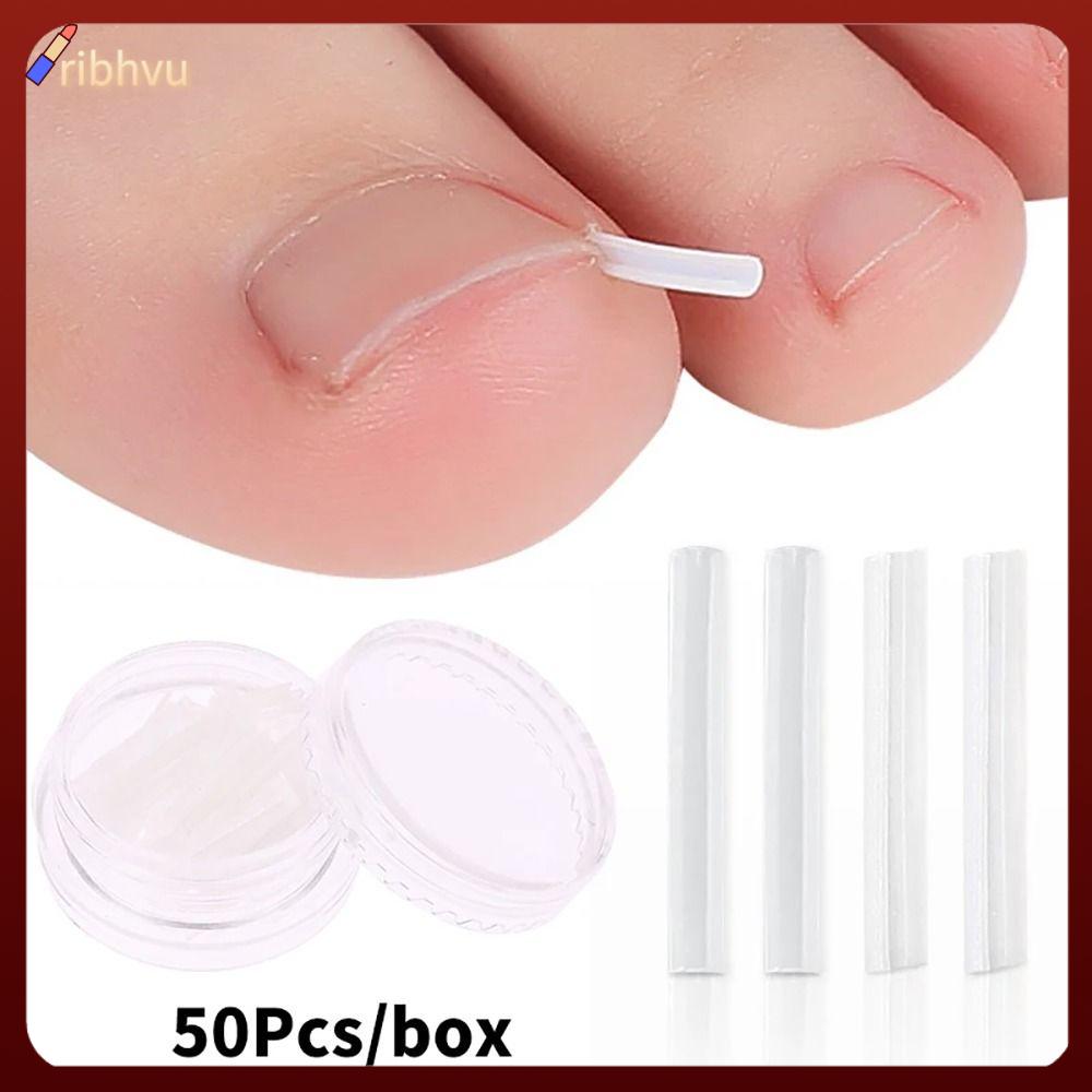 RIBHVU 50Pcs/box Điều trị móng chân mọc ngược Dụng cụ chỉnh sửa móng chân mọc ngược Dụng cụ Nẹp móng chân Đệm lót Miếng dán miếng vá đàn hồi Mới Dụng cụ lấy móng Kẹp thẳng
