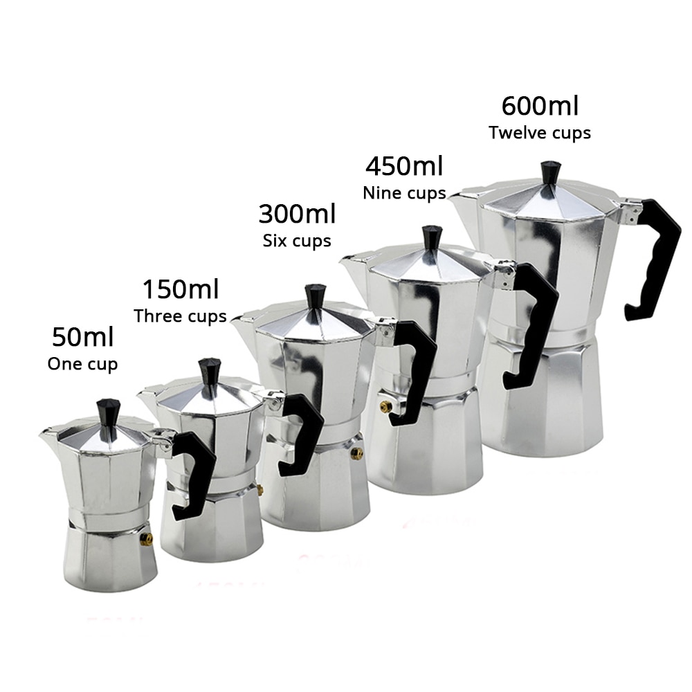 Máy pha cà phê Espresso bằng nhôm percolator Ấm pha cà phê Máy pha cà phê bình cà phê Moka 1cup/3cup/6cup/9cup/12cup Stovetop Máy pha cà phê