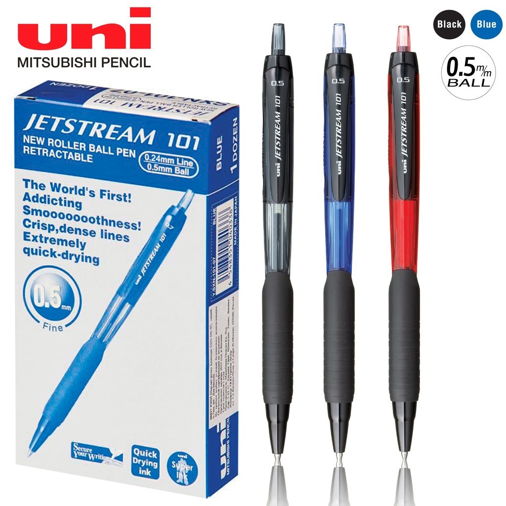 10pcs Uni-ball JetStream SXR-80 0.5mm Ball Pen Refills,Blue Tracking No. 