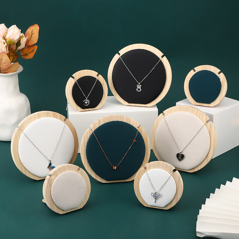 Dhqi16juibg Simple solid wood desktop bracelet necklace jewelry counter display rack Jewellery storage