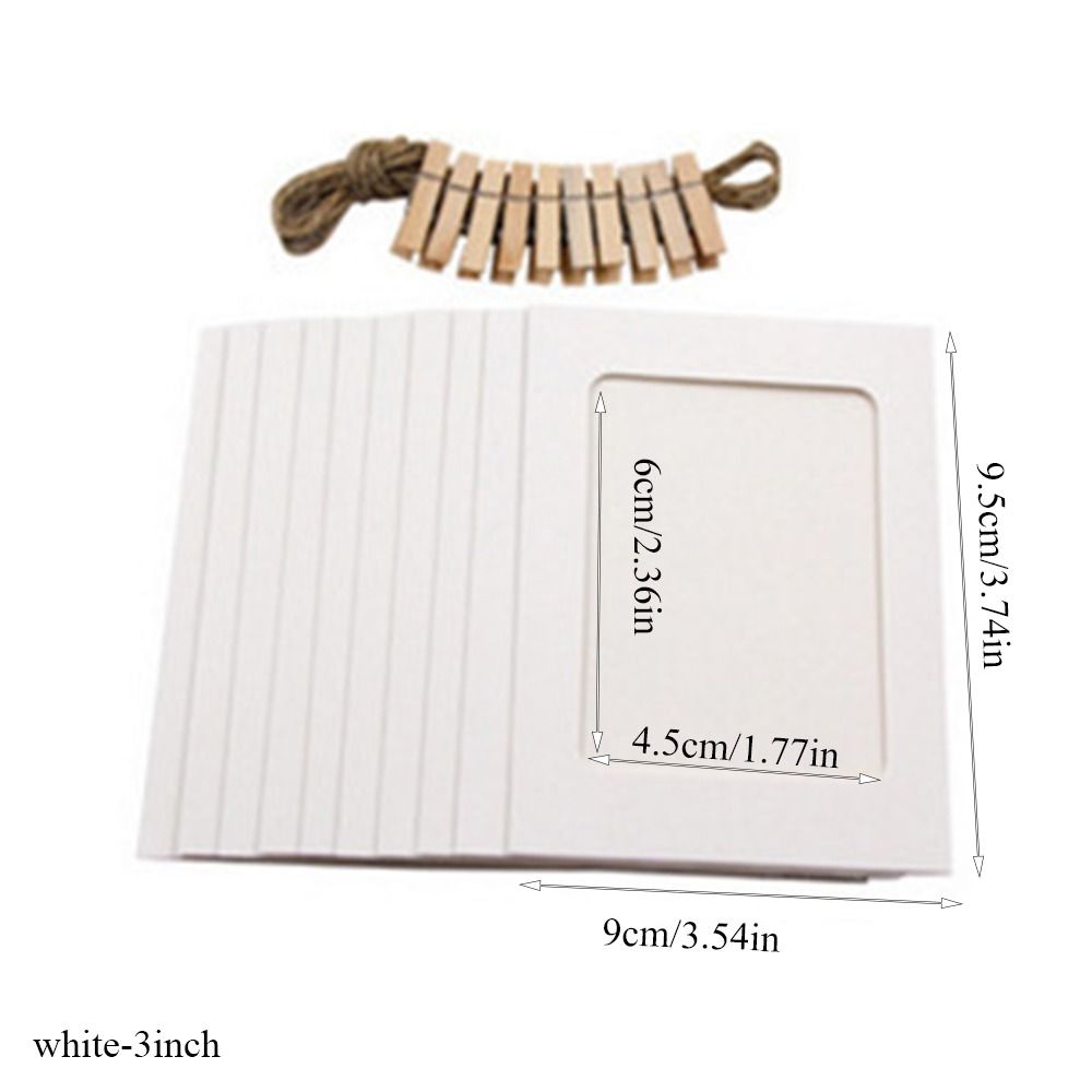 HENRI 10pcs คราฟท์ DIY กรอบรูปทำจากกระดาษ ของตกแต่งบ้าน งานฝีมืองานประดิษฐ์ กรอบกระดาษรวมพร้อมคลิป ที่มีคุณภาพสูง ทนทานต่อการใช้งาน อัลบั้มรูปภาพ