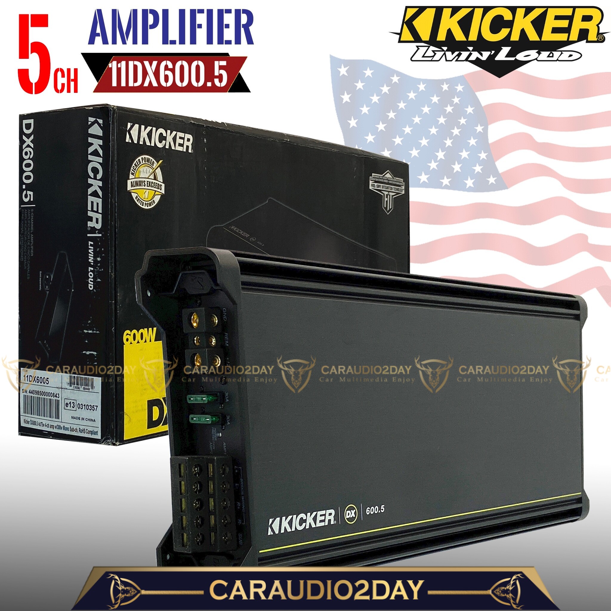 ✔ร้านดีราคาถูก✔ Kicker รุ่น 11DX600.5 DX Series สุดยอดพาวเวอร์แอมพลิฟายเออร์ 5แชนเนลพลังเสียงสะอาดSQ ราคา 12,450 บาท*ส่งฟรี