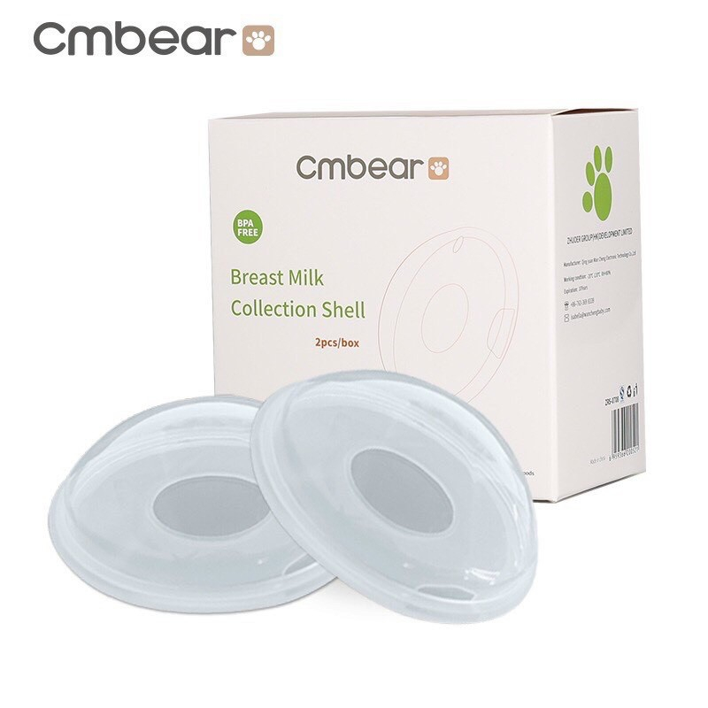Hộp 2 phễu hứng sữa chống tràn Cmbear chất liệu silicon an toàn