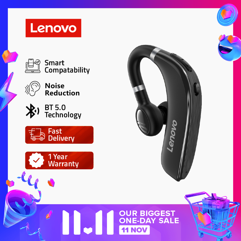 Lenovo HX106 Business Bluetooth Headset (Single-Sided, Clearer Call, Comfortable To Wear) Singapore