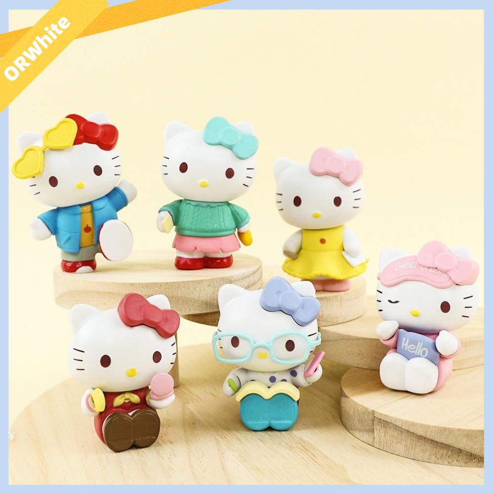 ORWHITE SHOP Sanrio Hello Kitty Blind Boxes Chó Pudding Pochacco Đồ trang trí để bàn Chính hãng Mô hình anime Đồ chơi hộp bí ẩn