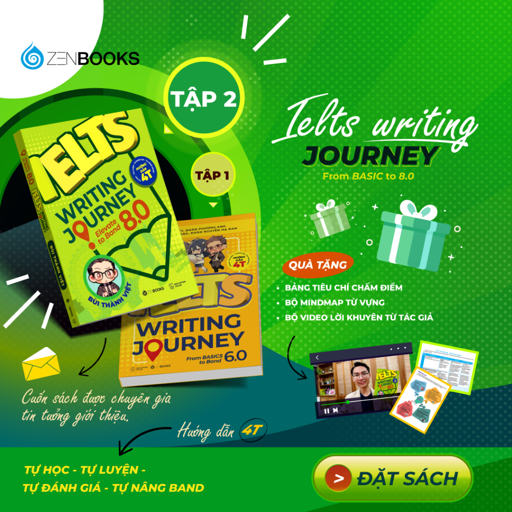 Bộ Sách Ielts Writing Journey - Lộ Trình Từ Cơ Bản Đến Band 8.0