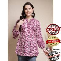 Kurti Women Indian Short Kurtis Cotton Kurti Top Long Short Kurtis Kurta Tunic Blouse Plus Size Pant Palazzo Set Saree Punjabi Suit UD39784/39785APTP