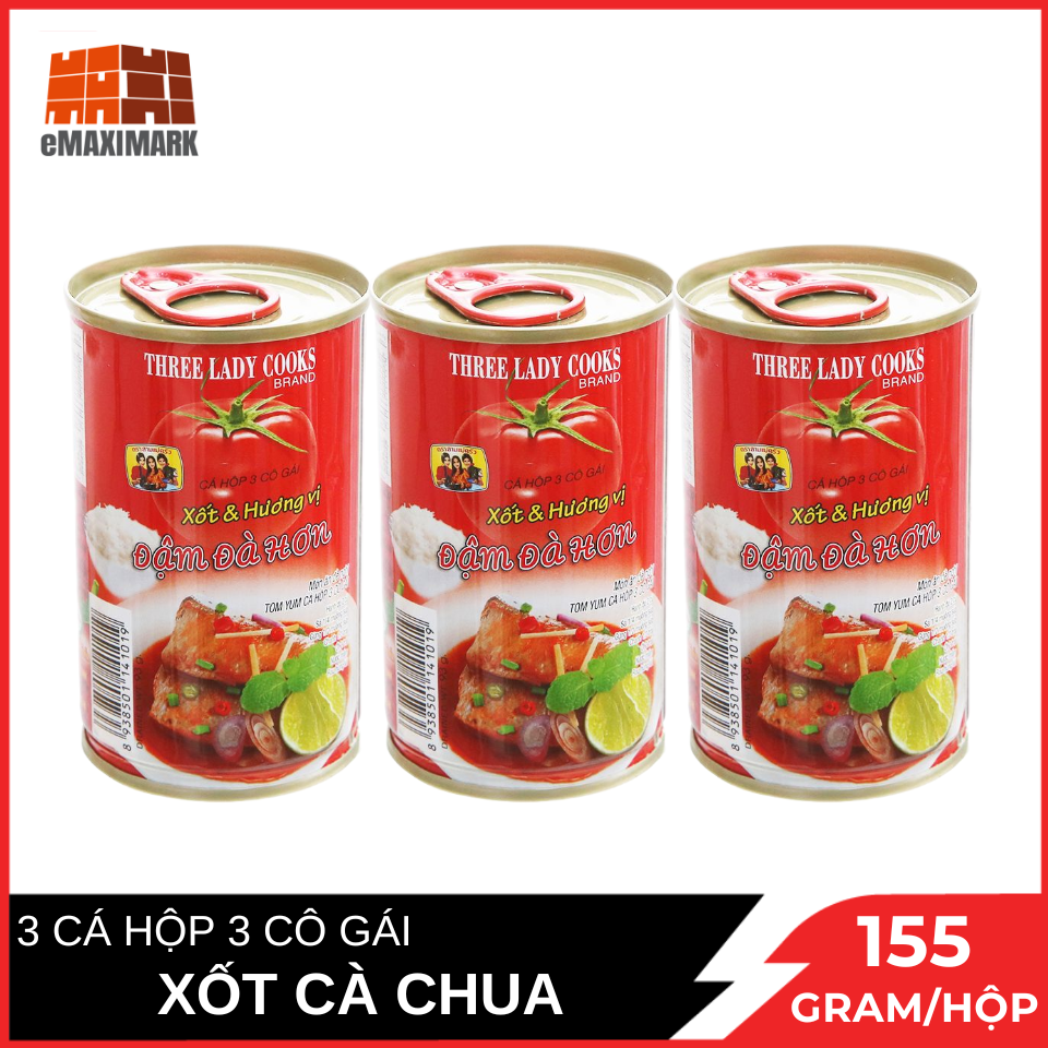 Combo 3 cá hộp 3 cô gái xốt cà vị đậm đà hộp 155g