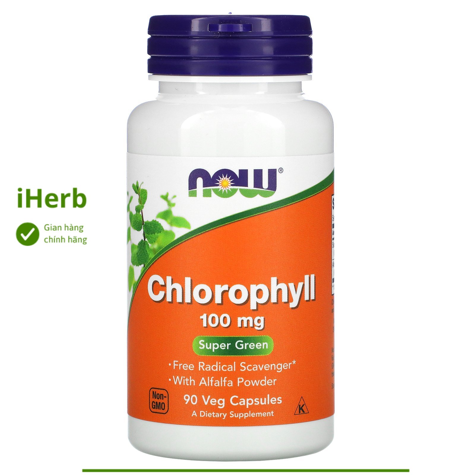NOW Foods, Chlorophyll, 100 mg, 90 Veg Capsules - iHerb Vietnam