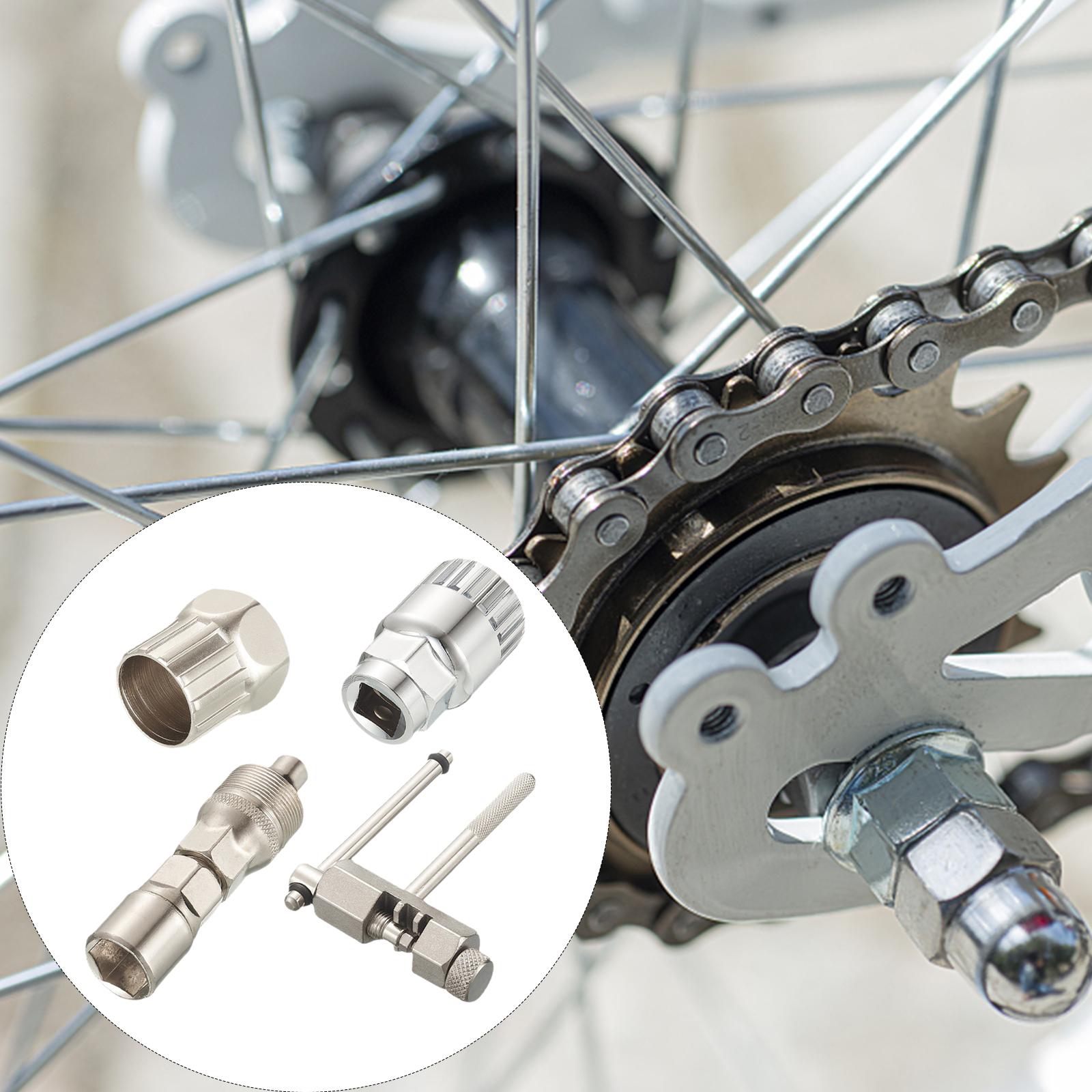 4x Tool Cutter Freewheel Kit Chain Set Freewheel Kit Chain for Cycling