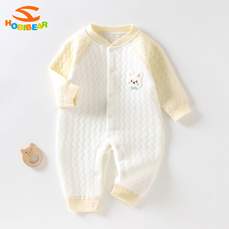 Hobibear trẻ sơ sinh chần Romper Mùa Đông Ấm Tay áo dài Jumpsuit cho trẻ sơ sinh