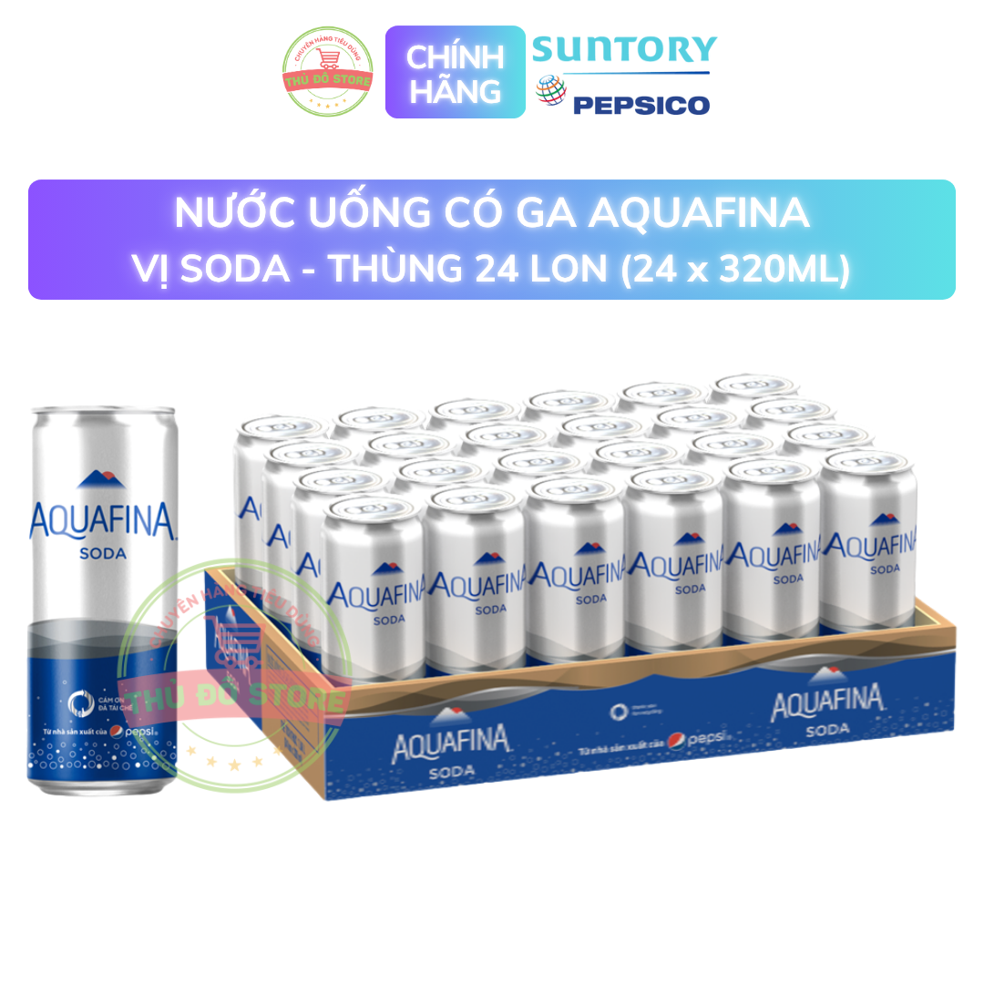 Nước Uống Có Ga Aquafina Soda - Thùng 24 Lon x 320ML
