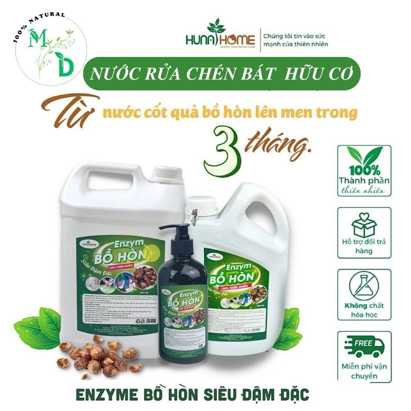Nước rửa chén hữu cơ, nước rửa bát an toàn, nước rửa chén enzym bồ hòn hữu cơ không hại da tay hunahome