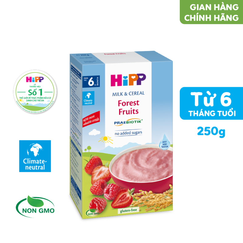 Bột sữa ăn dặm hoa quả rừng HiPP Organic Milk and Cereal 250g (3221)
