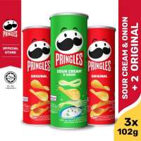 [BUNDLE 3pcs] 2 Pringles Original 102g + 1 Pringles Sour Cream 102g