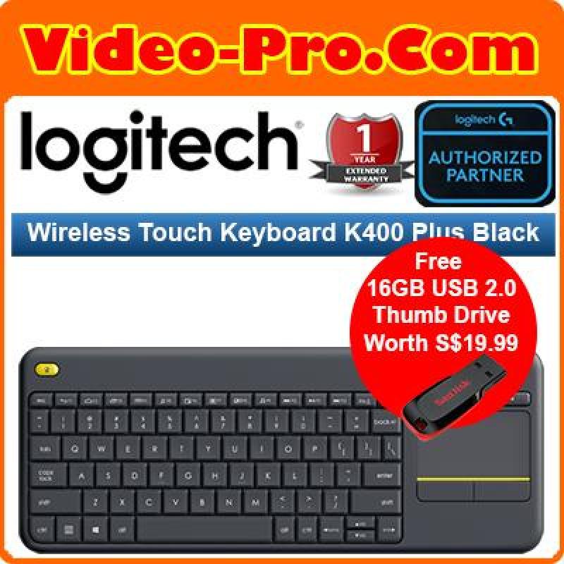 [Free 16GB Thumb Drive] Logitech K400 PLUS Wireless Touch Keyboard with Built-In Touchpad 1 Year Local Warranty Singapore