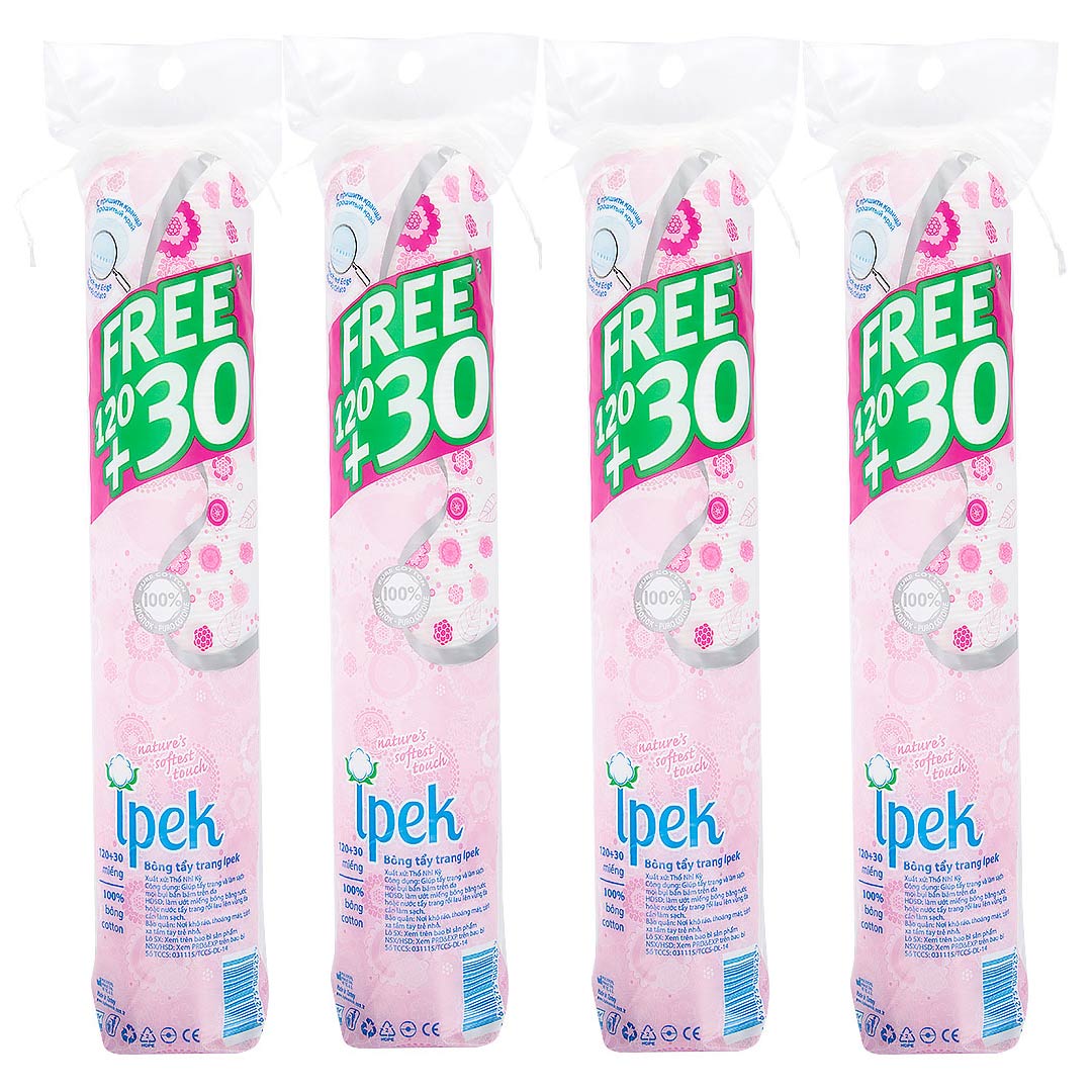 Combo 4 gói bông tẩy trang Ipek 150 miếng  4 x 150 miếng