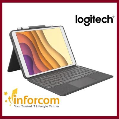 Logitech COMBO TOUCH FOLIO for iPad Air (3rd Gen) / iPad Pro 10.5 with TrackPad and Backlit Keyboard Case for A1701 A1709 A1852 A2123 A2152 A2153 A2154 ( Play Games Music Business Office Work From Home Based E Learning )