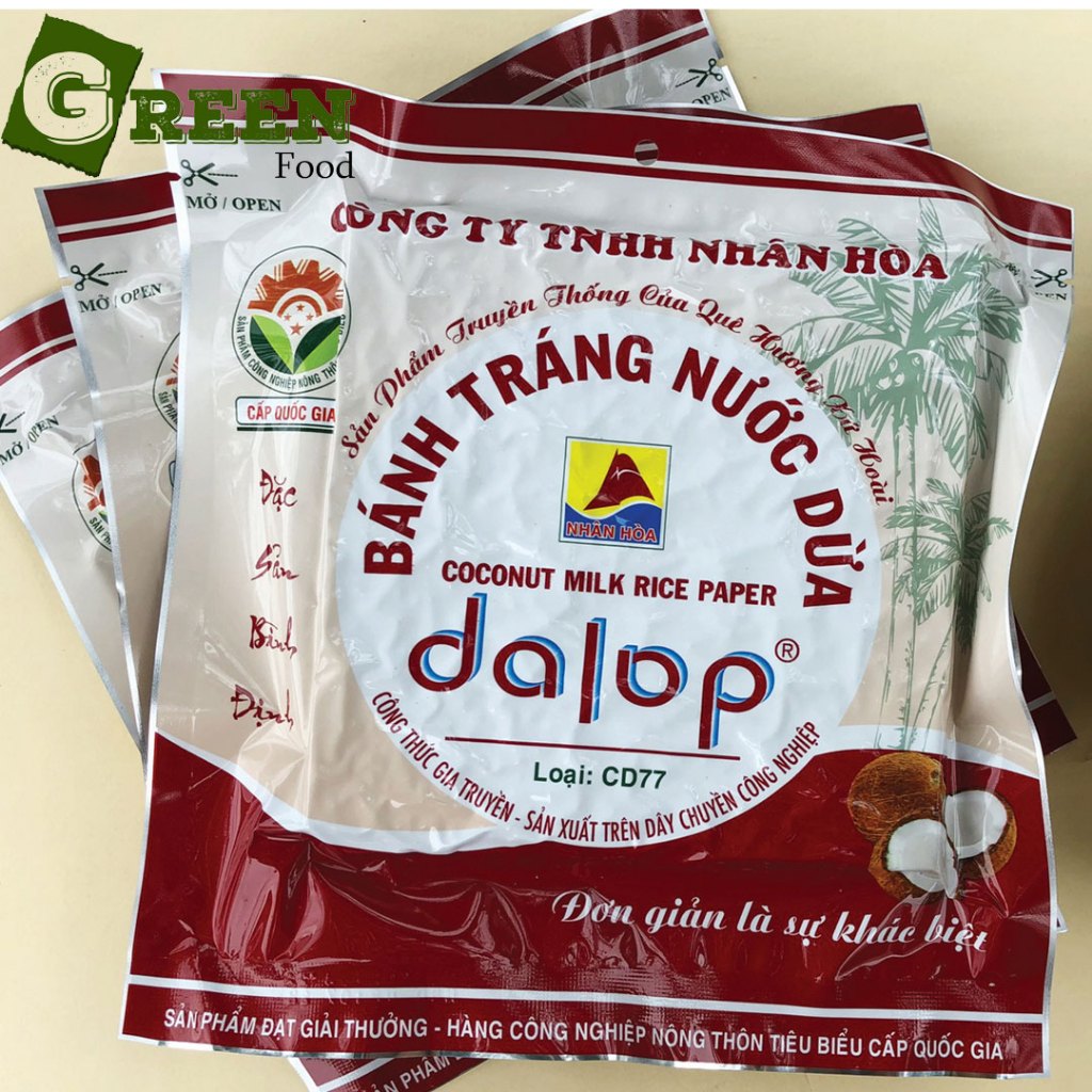 Combo 10 gói Bánh Tráng Gạo Nước Cốt Dừa Nướng CD77 Dalop Bình Định