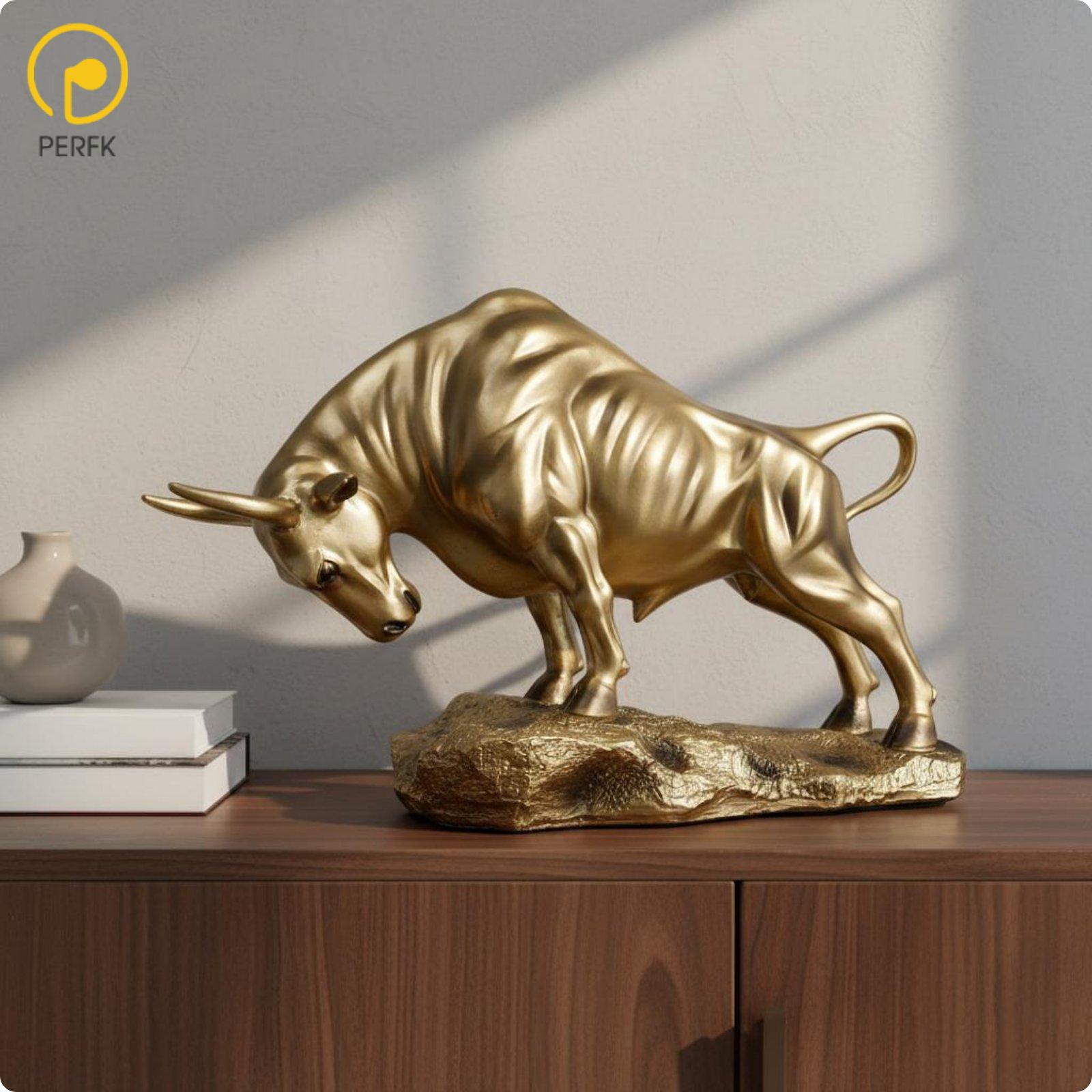 Bronze Effect Resin Animal Statue Muscular Decorative Figurine Desk Ornament for Home Entrance Decor ราคา 2,645 บาท*ส่งฟรี