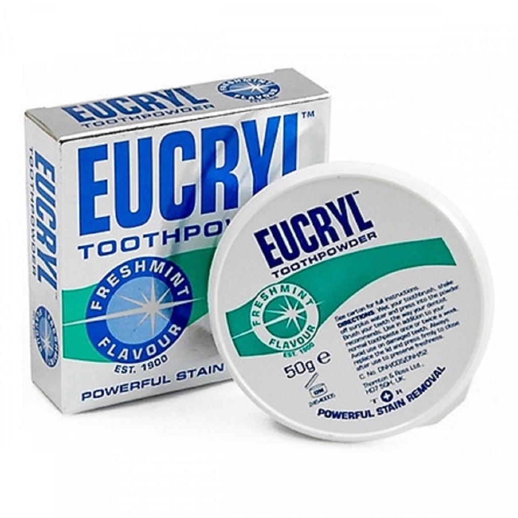 Bột trắng răng Eucryl giúp răng trắng sáng