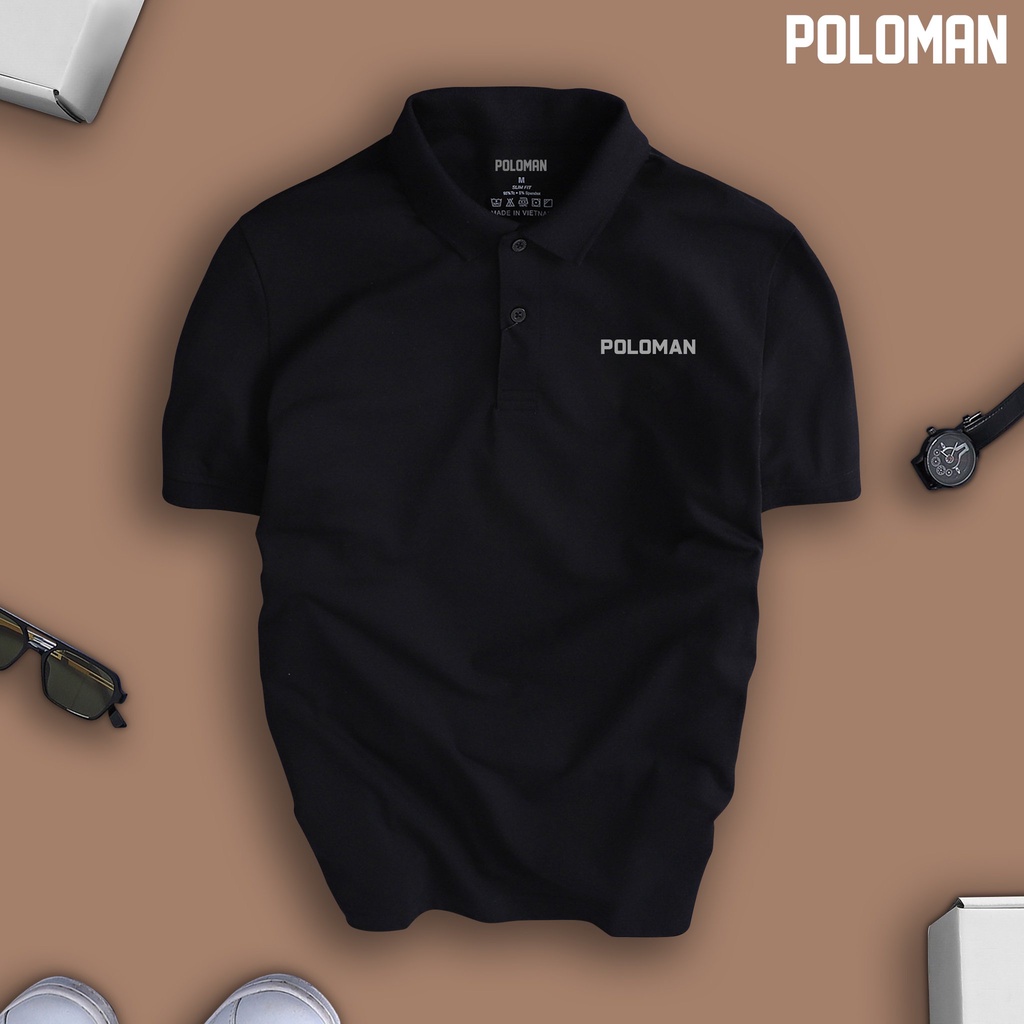 Áo thun POLOMAN nam cổ bẻ BASIC CVC vải cá sấu sang trọng lịch lãm thoáng mát - POLOMAN