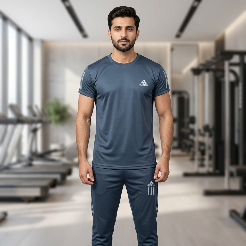 Grey Trendy Printed Tracksuit For Men and Boys - Soft and Comfortable Fabric T Shirt and Trouser Printed Tracksuit