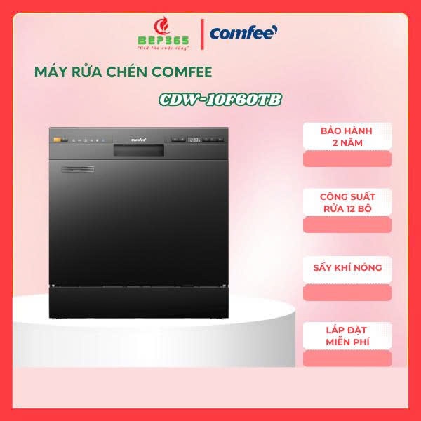 Máy Rửa Chén Thông Minh COMFEE CDW-10F60TB – 12 Bộ Châu Âu – Diệt Khuẩn UV – IoT Smarthome