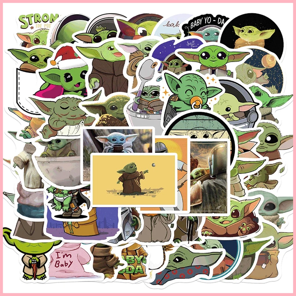 {HOT IOKHKFHN 551} 10/30/50pcs Disney Cartoon Baby Yoda Stickers Anime Decals PVC Waterproof DIY Skateboard Luggage Laptop Cute Kids Sticker Toys