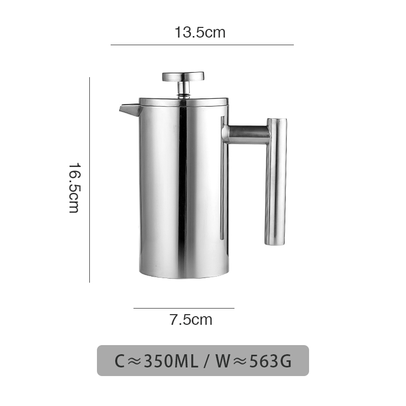 Tầm Nhìn 350Ml/800Ml/1000Ml 304 Thép Không Gỉ Máy pha cà phê French Press Xách Tay phin cà phê pháp 