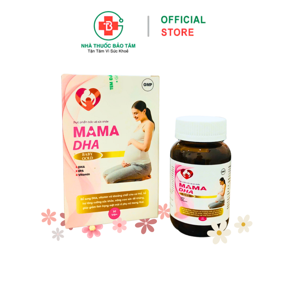 Viên uống MAMA DHA BABY GOLD hỗ trợ nâng cao sức khỏe giảm mệt mỏi cho mẹ bầu - Hộp 30 viên