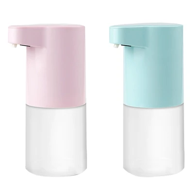 2 Pcs Automatic Foaming Soap Dispenser Induction Hand Washing Machine for Kitchen Bathroom Kids Intelligent,Pink & Blue