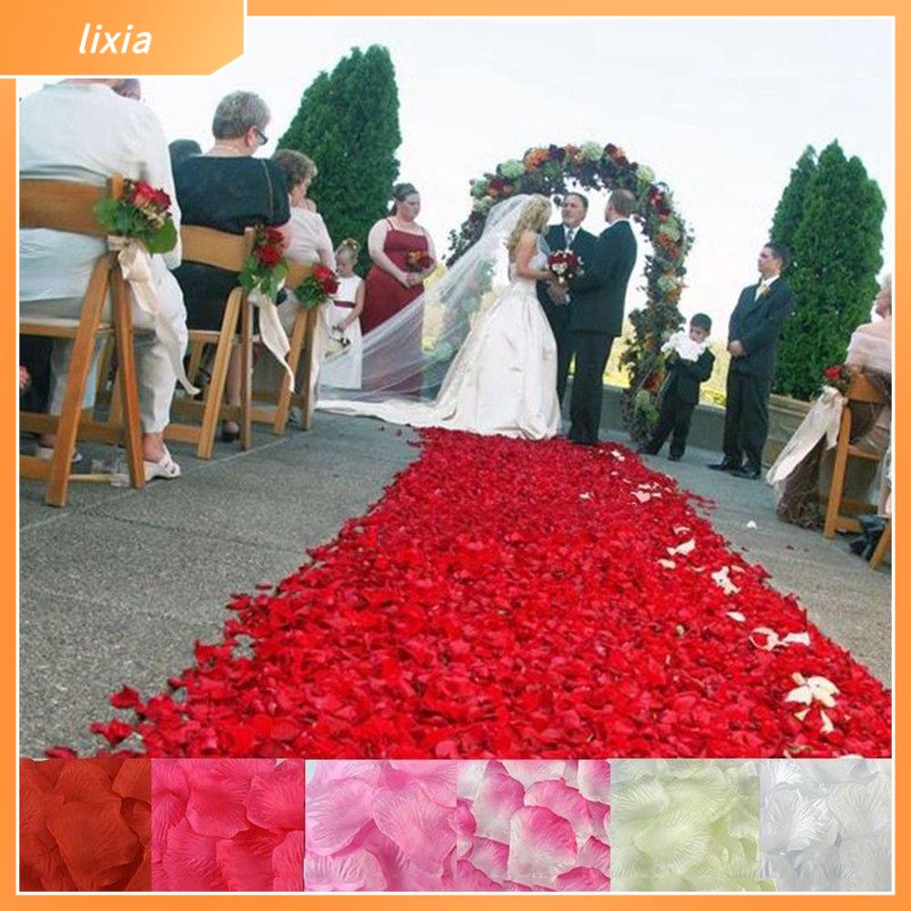 LIXIA 200 500 1000PCS Colorful DIY Table Confetti Decor Silk Rose Petals