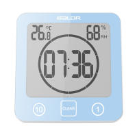 BALDR LCD Digital Waterproof Bathroom Wall Clock Shower Clocks Timer Temperature Humidity Kitchen Wash Room Timers
