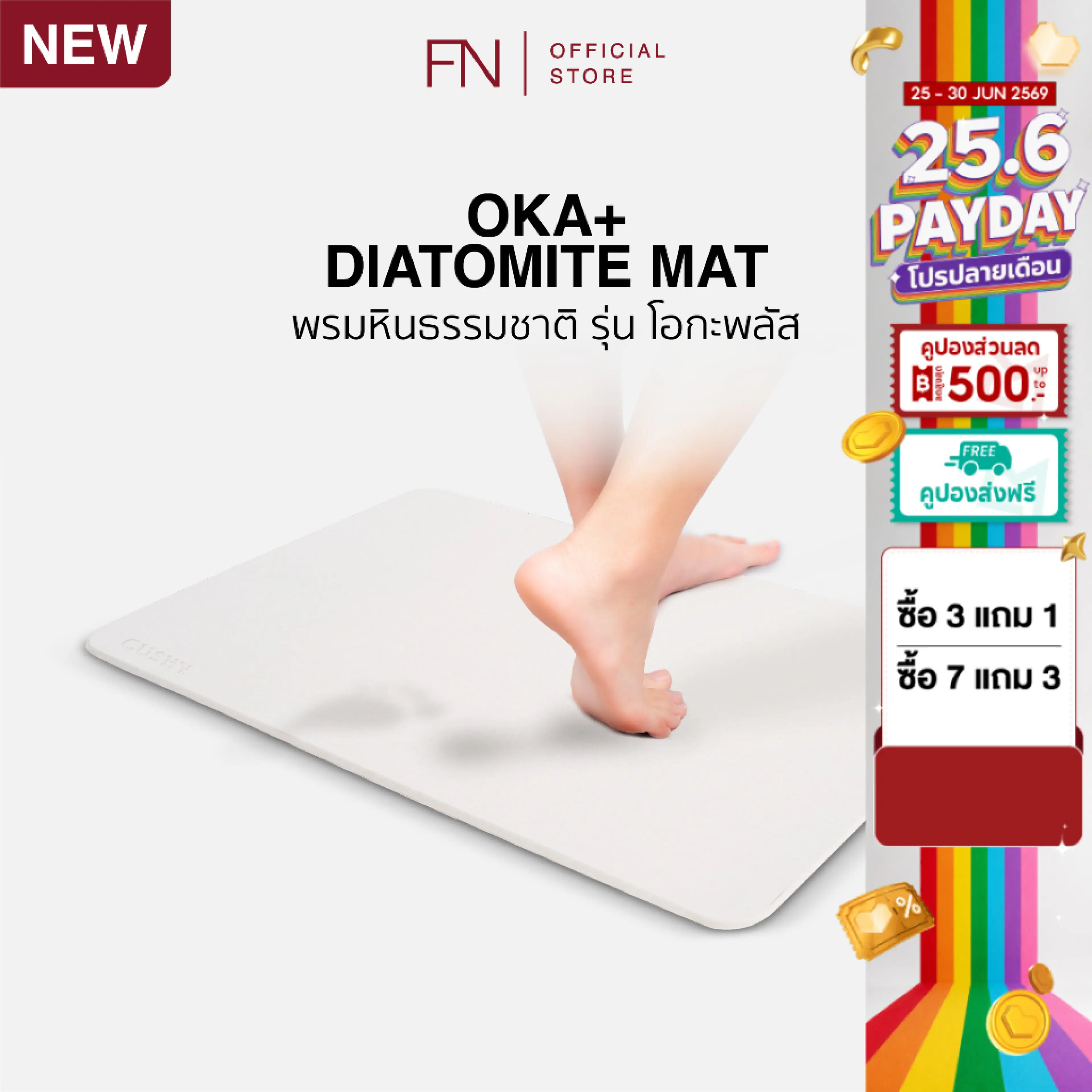 Cushy Quick-Drying Stone Carpet, Doormat, Stone Doormat, Okah Plus Model, Diatomite Oka Plus Mat