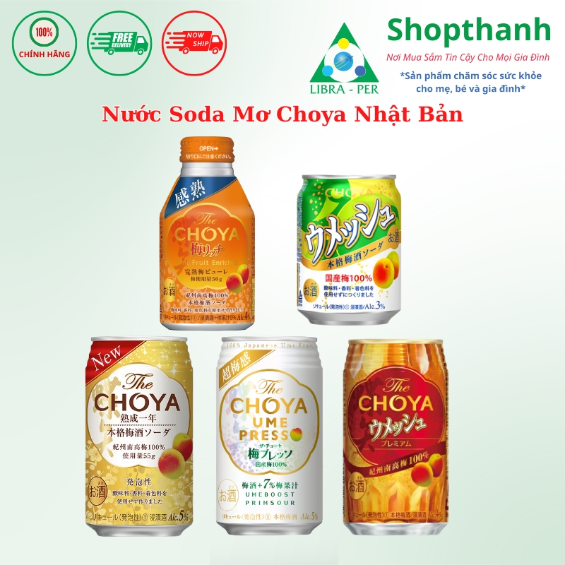 Nước Soda Mơ Choya Chính Hãng Nhật Bản - Thanh Mát Giải Khát Hàng Ngày Tốt Cho Sức Khoet