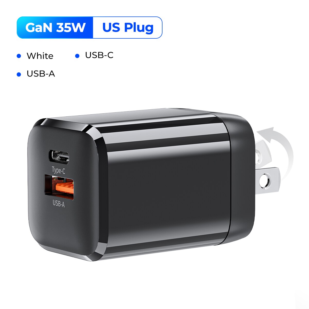 ORICO gan 35W sạc nhanh USB cổng kép sạc điện thoại di động USB Bộ chuyển đổi sạc cho iPhone Samsung