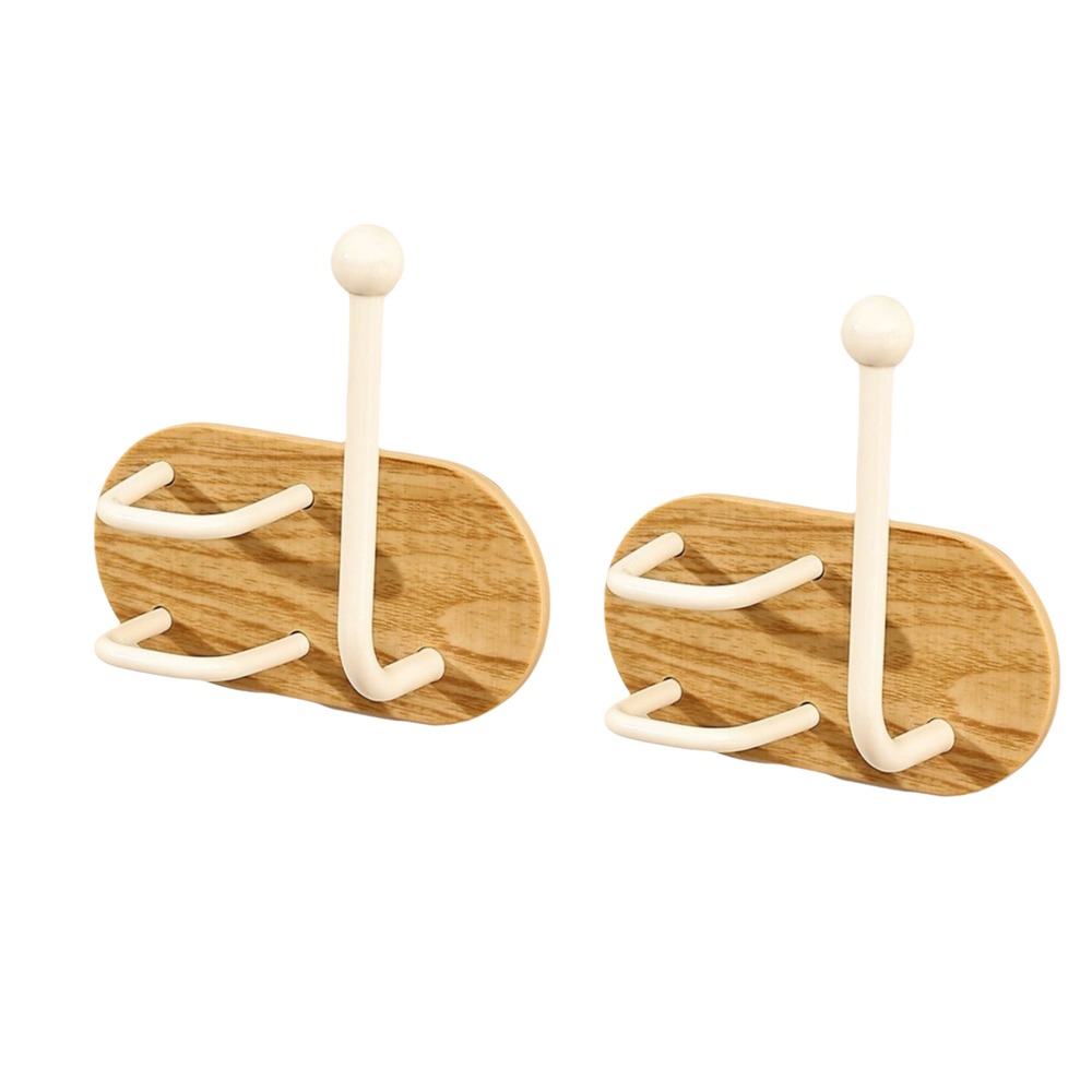 ECOCOKU 2 Pieces Chống gỉ Giá đỡ dây buộc tóc Gắn tường Chống thấm nước Giá đỡ lược Đa chức năng Sắt Bộ tổ chức phụ kiện tóc cho phòng tắm - 2