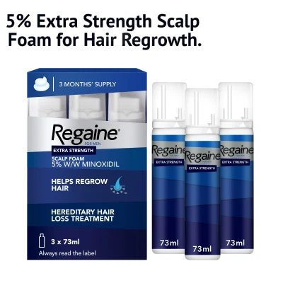 Regaine for Men (Rogaine alike) 5% Foam for Hair Loss and Hair Regrowth, Topical Treatment for Thinning Hair, 3 Months Supply
