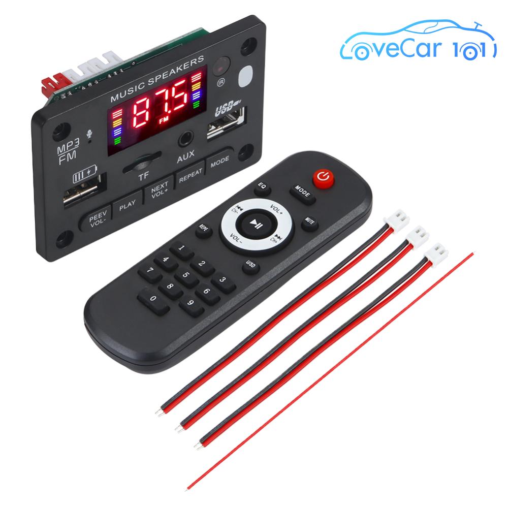 80W Amplifier MP3 WAV Decoder Board Handsfree Call Bluetooth-Compatible 5.0 DIY MP3 Player Charging Recording USB TF AUX ราคา 234 บาท*ส่งฟรี