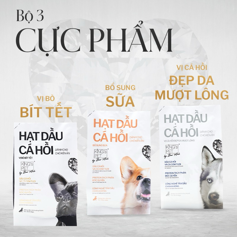 Hạt dầu cá hồi dành cho chó kén ăn/chó trưởng thành King’s Pet by Bao Anh