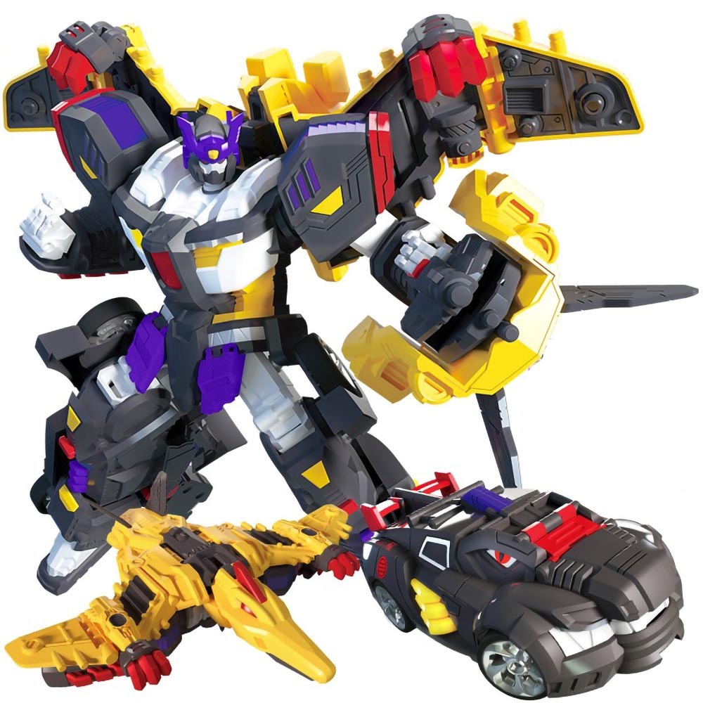 Black Dragon Mecha Miniforce Deformed Dinosaur Robot Korean Toys Chariot Transformation Model Figures For Boy Birthday Gifts