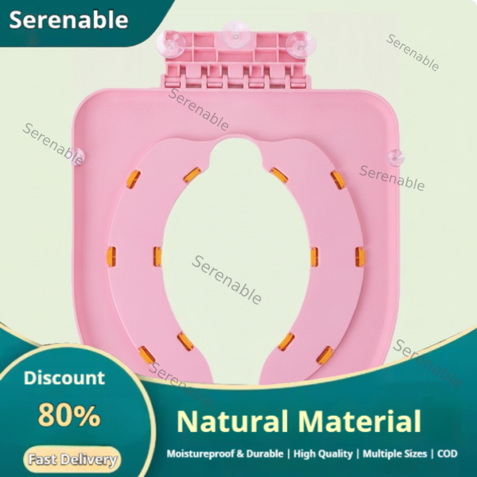 Serenable Contoured Toilet Seat Cushion Soft Toilet Seat with Hanging Hook Ergonomic Supportive for Toddlers Kids Children Bathroom