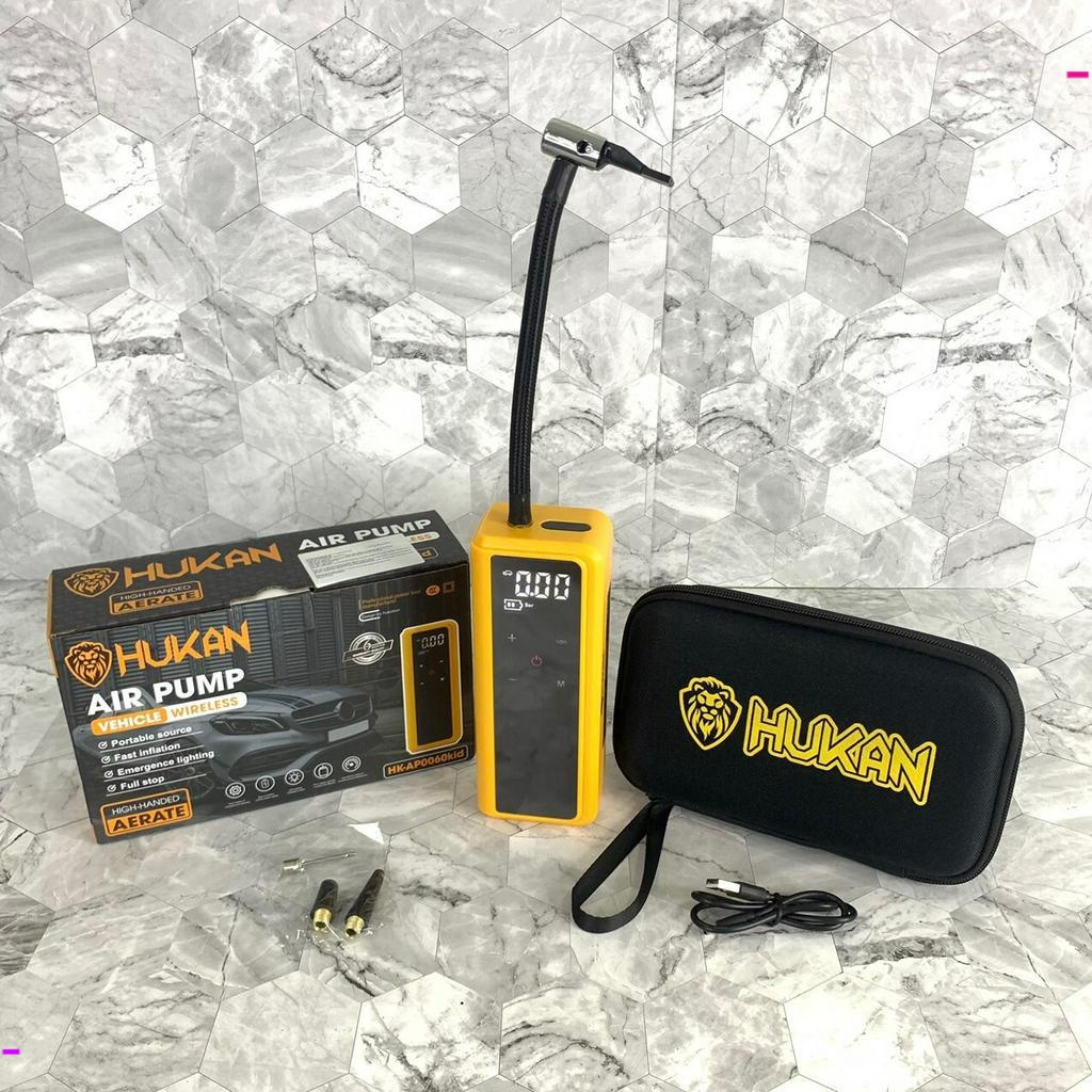 Máy bơm hơi pin Hukan AP-0060 KID màn hình điện tử bơm lốp xe đạp, xe máy, ô tô, bóng đá... CHÍNH HÃNG