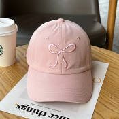 Y2K Pink Bow Baseball Cap - Adjustable Snapback Hat