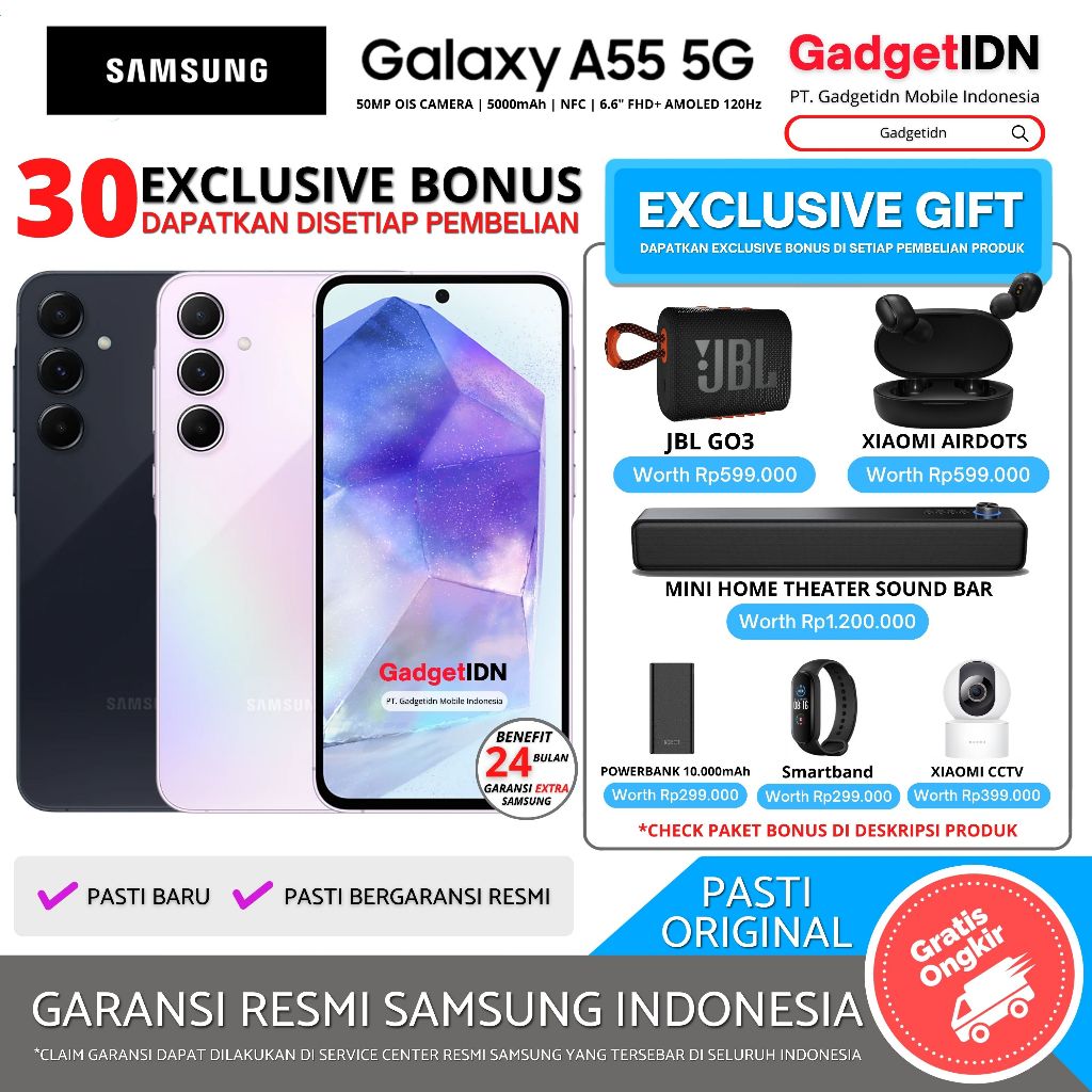 SAMSUNG Galaxy A55 5G 12/256GB Garansi Resmi Samsung Indonesia Harga  6,499,000 Ringgit*Penghantaran Percuma
