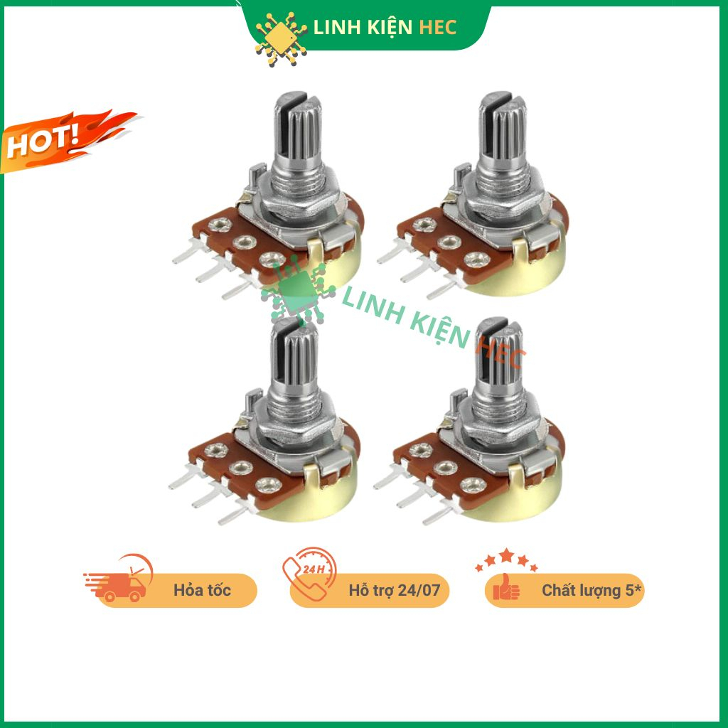 Chiết áp đơn wh148-b50k 50k 15mm chính hãng linh kiện hec